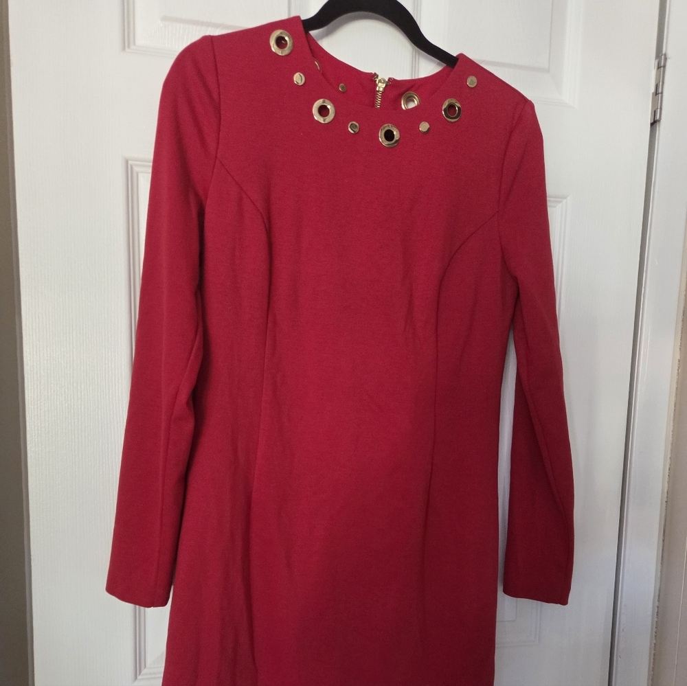 Michael Kors Red Dress with Gold Details